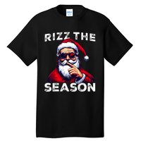 Rizz The Season Funny Santa Joke White Elephant Christmas Tall T-Shirt