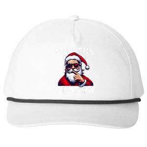 Rizz The Season Funny Santa Joke White Elephant Christmas Snapback Five-Panel Rope Hat