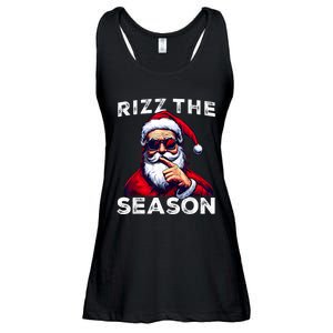 Rizz The Season Funny Santa Joke White Elephant Christmas Ladies Essential Flowy Tank