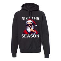 Rizz The Season Funny Santa Joke White Elephant Christmas Premium Hoodie