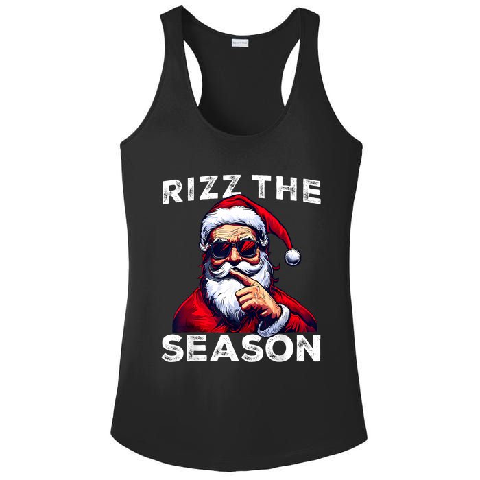 Rizz The Season Funny Santa Joke White Elephant Christmas Ladies PosiCharge Competitor Racerback Tank