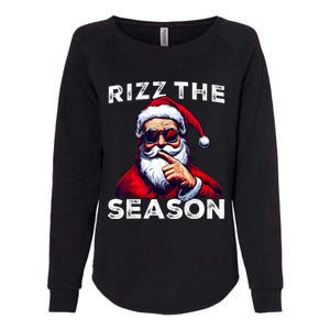 Rizz The Season Funny Santa Joke White Elephant Christmas Womens California Wash Sweatshirt