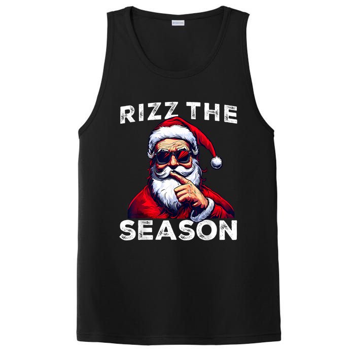 Rizz The Season Funny Santa Joke White Elephant Christmas PosiCharge Competitor Tank