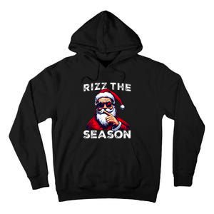 Rizz The Season Funny Santa Joke White Elephant Christmas Tall Hoodie