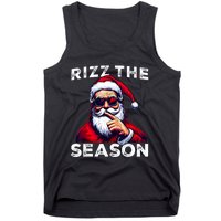 Rizz The Season Funny Santa Joke White Elephant Christmas Tank Top