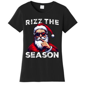 Rizz The Season Funny Santa Joke White Elephant Christmas Women's T-Shirt