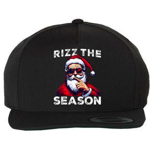 Rizz The Season Funny Santa Joke White Elephant Christmas Wool Snapback Cap