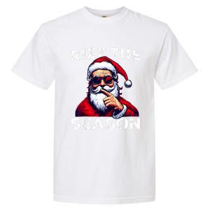 Rizz The Season Funny Santa Joke White Elephant Christmas Garment-Dyed Heavyweight T-Shirt