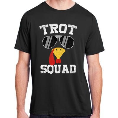 Running Turkey Sunglasses Trot Squad Thanksgiving Adult ChromaSoft Performance T-Shirt