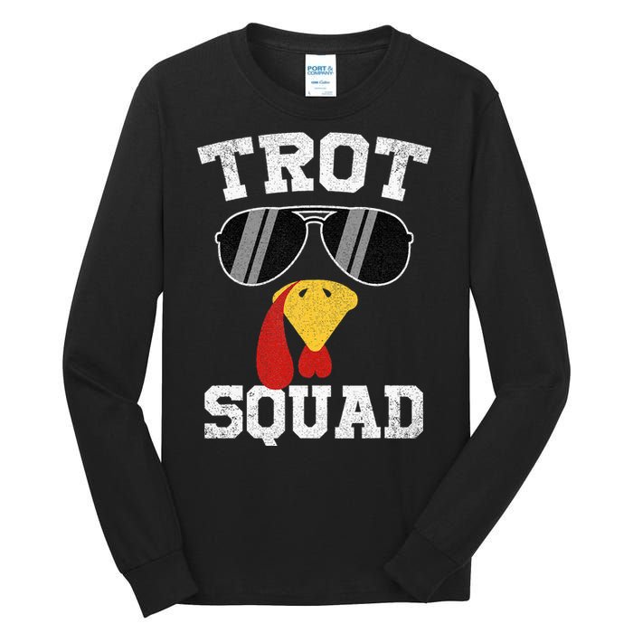 Running Turkey Sunglasses Trot Squad Thanksgiving Tall Long Sleeve T-Shirt