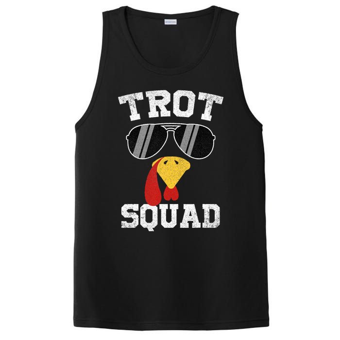 Running Turkey Sunglasses Trot Squad Thanksgiving PosiCharge Competitor Tank