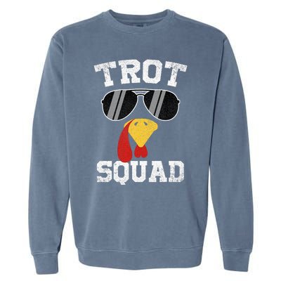 Running Turkey Sunglasses Trot Squad Thanksgiving Garment-Dyed Sweatshirt