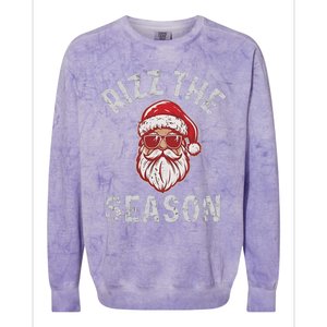 Rizz The Season Funny Santa Claus Christmas Colorblast Crewneck Sweatshirt