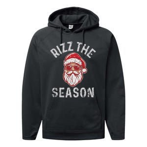 Rizz The Season Funny Santa Claus Christmas Performance Fleece Hoodie