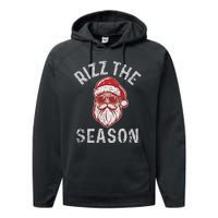 Rizz The Season Funny Santa Claus Christmas Performance Fleece Hoodie