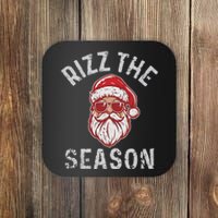 Rizz The Season Funny Santa Claus Christmas Coaster