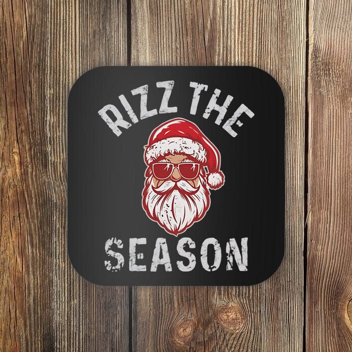 Rizz The Season Funny Santa Claus Christmas Coaster