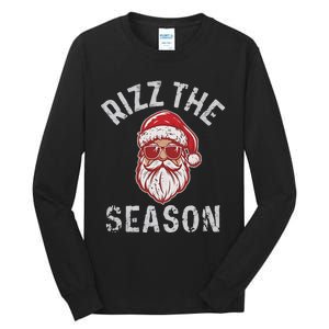 Rizz The Season Funny Santa Claus Christmas Tall Long Sleeve T-Shirt