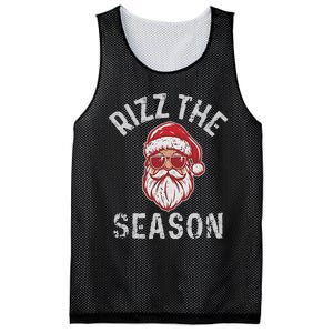 Rizz The Season Funny Santa Claus Christmas Mesh Reversible Basketball Jersey Tank