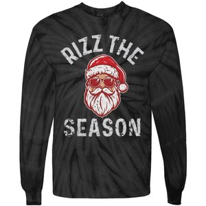 Rizz The Season Funny Santa Claus Christmas Tie-Dye Long Sleeve Shirt