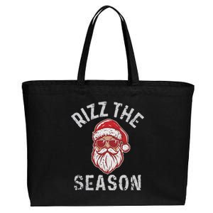 Rizz The Season Funny Santa Claus Christmas Cotton Canvas Jumbo Tote