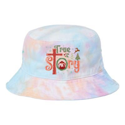 Retro True Story Jesus Christmas Nativity Scene Christian Tie Dye Newport Bucket Hat