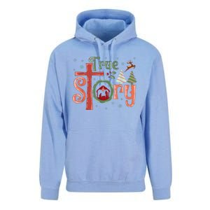 Retro True Story Jesus Christmas Nativity Scene Christian Unisex Surf Hoodie