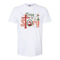 Retro True Story Jesus Christmas Nativity Scene Christian Softstyle CVC T-Shirt