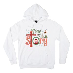 Retro True Story Jesus Christmas Nativity Scene Christian Hoodie