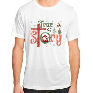 Retro True Story Jesus Christmas Nativity Scene Christian Adult ChromaSoft Performance T-Shirt