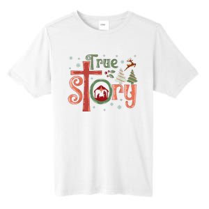 Retro True Story Jesus Christmas Nativity Scene Christian Tall Fusion ChromaSoft Performance T-Shirt