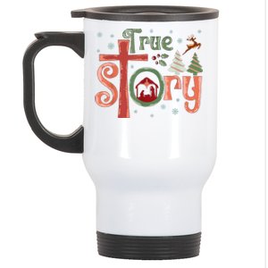 Retro True Story Jesus Christmas Nativity Scene Christian Stainless Steel Travel Mug