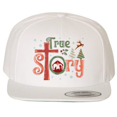 Retro True Story Jesus Christmas Nativity Scene Christian Wool Snapback Cap