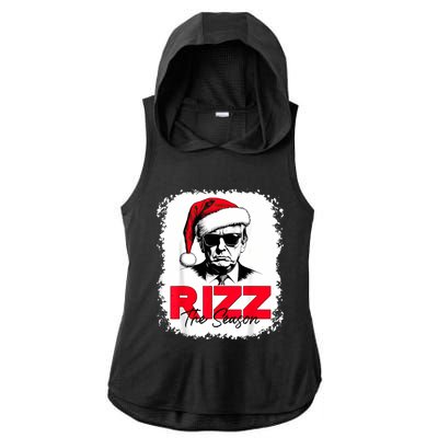 Rizz The Season Cool Santa Trump Christmas Ladies PosiCharge Tri-Blend Wicking Draft Hoodie Tank