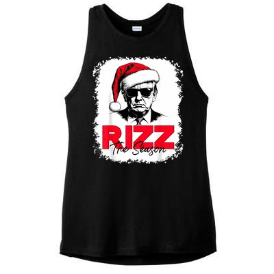 Rizz The Season Cool Santa Trump Christmas Ladies PosiCharge Tri-Blend Wicking Tank