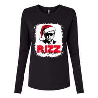 Rizz The Season Cool Santa Trump Christmas Womens Cotton Relaxed Long Sleeve T-Shirt