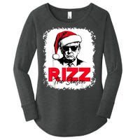 Rizz The Season Cool Santa Trump Christmas Women's Perfect Tri Tunic Long Sleeve Shirt