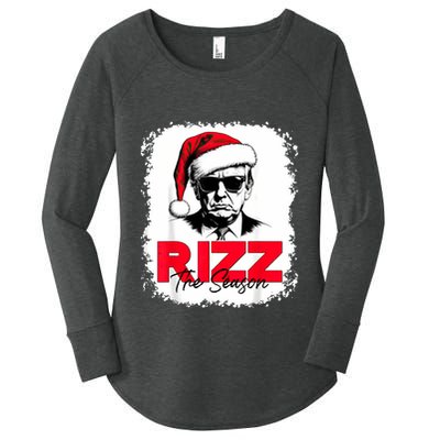 Rizz The Season Cool Santa Trump Christmas Women's Perfect Tri Tunic Long Sleeve Shirt