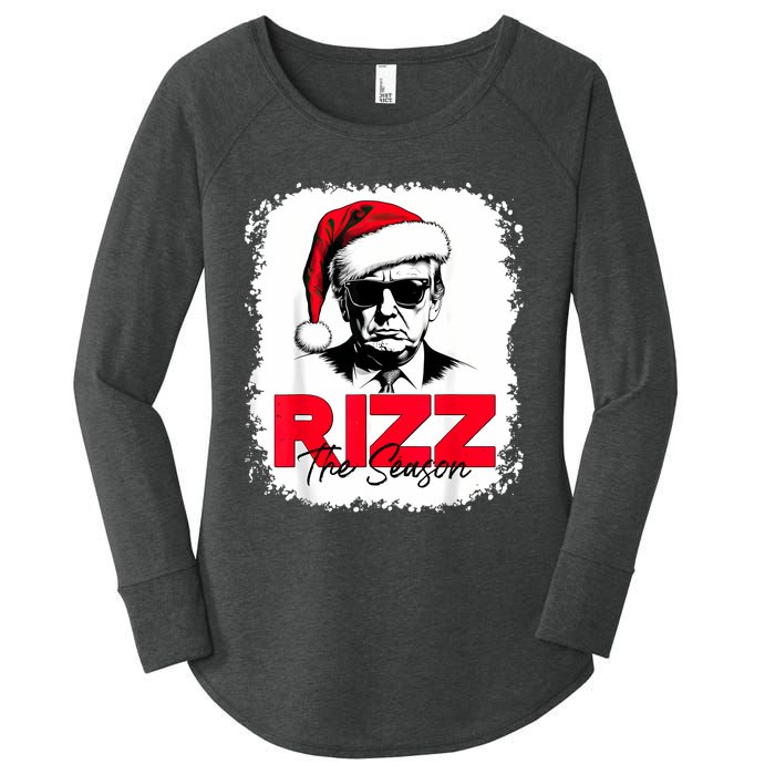 Rizz The Season Cool Santa Trump Christmas Women's Perfect Tri Tunic Long Sleeve Shirt