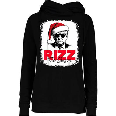 Rizz The Season Cool Santa Trump Christmas Womens Funnel Neck Pullover Hood