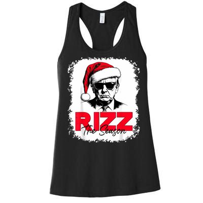 Rizz The Season Cool Santa Trump Christmas Women's Racerback Tank