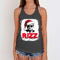 Rizz The Season Cool Santa Trump Christmas Women's Knotted Racerback Tank