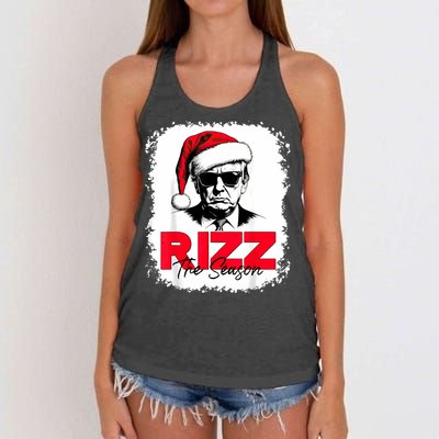 Rizz The Season Cool Santa Trump Christmas Women's Knotted Racerback Tank