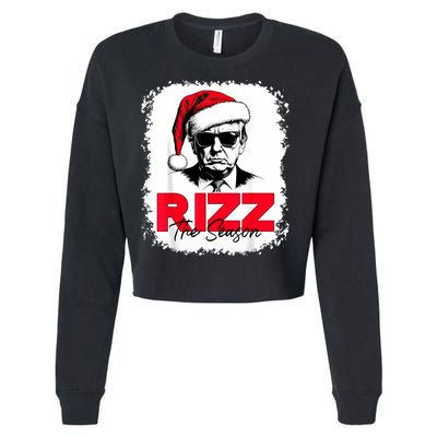 Rizz The Season Cool Santa Trump Christmas Cropped Pullover Crew