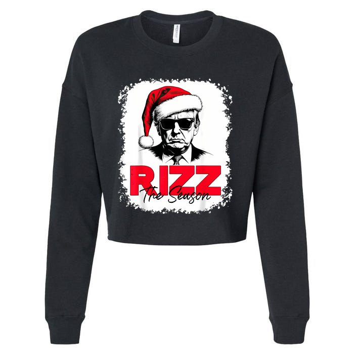 Rizz The Season Cool Santa Trump Christmas Cropped Pullover Crew