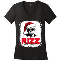 Rizz The Season Cool Santa Trump Christmas Women's V-Neck T-Shirt