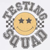 Retro Testing Squad Test Day Smile Face Teacher Student Button