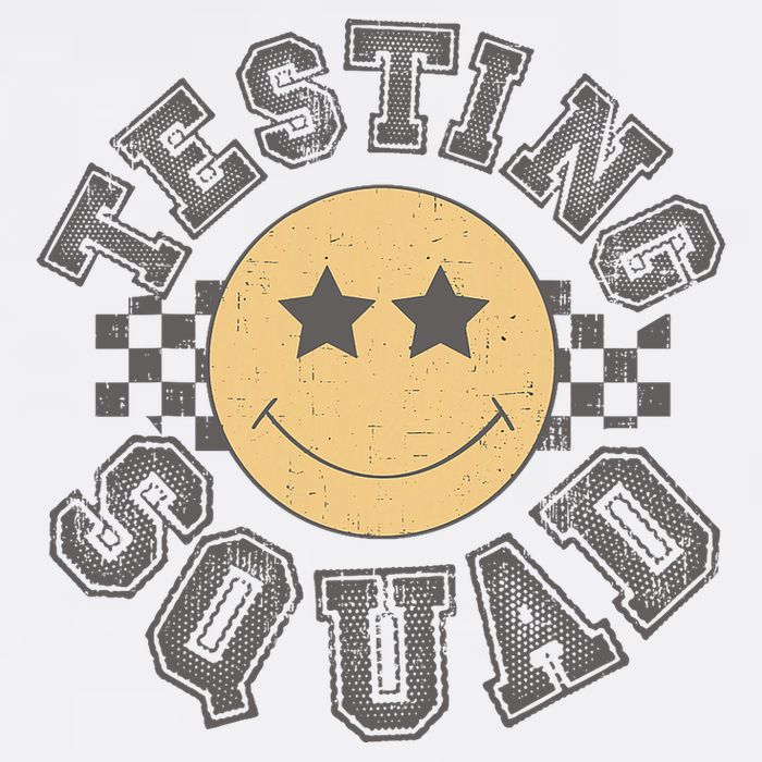Retro Testing Squad Test Day Smile Face Teacher Student Button