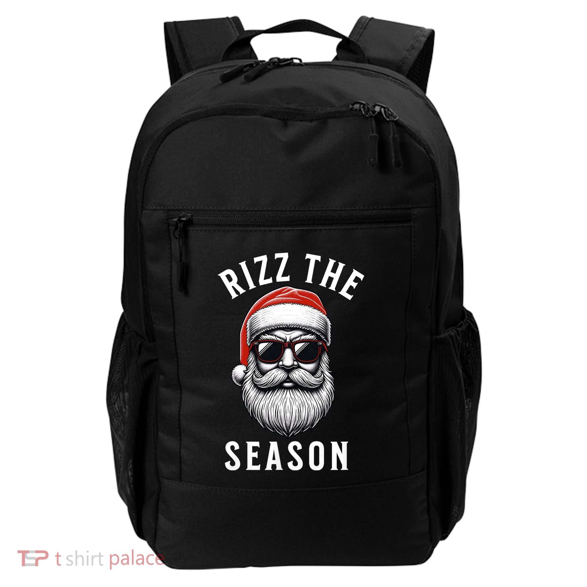 Rizz The Season Silly Christmas Funny Santa Teen Daily Commute Backpack