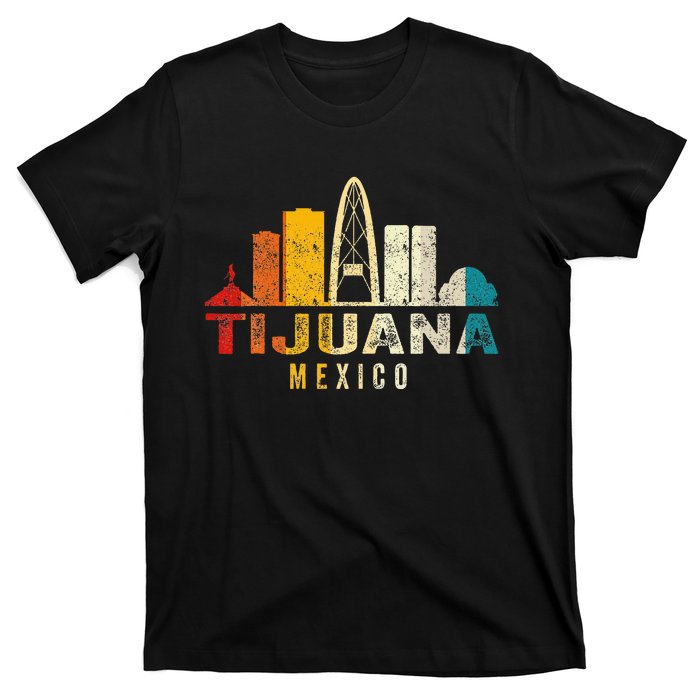 Retro Tijuana Skyline Vintage Mexico Souvenir T-Shirt